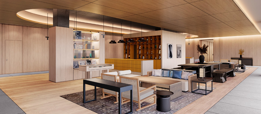 Cultural complex space combining a comfortable lounge and an emotional art gallery