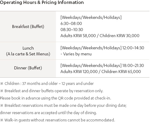 Hours of Operating & Rates