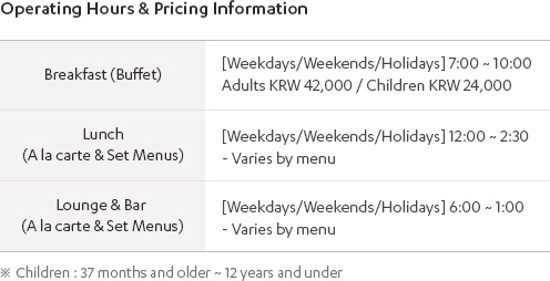 Hours of Operating & Rates