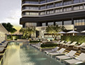 Outdoor poolside bar with a relaxed atmosphere