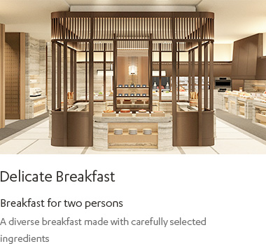 DELICATE BREAKFAST : A diverse breakfast made with carefully selected ingredients, Breakfast for two persons